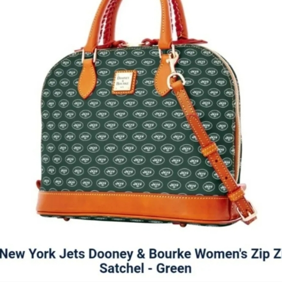 COPY - DOONEY & BOURKE NEW YORK JETS ZIP ZIP SATCHEL LADIES HANDBAG PURSE - Picture 9 of 14